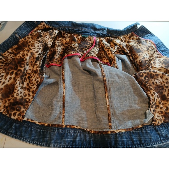 CE Embroidered Sequin Denim Jacket Gold Medium Wash Glam Coachella   Womans - Picture 8 of 12